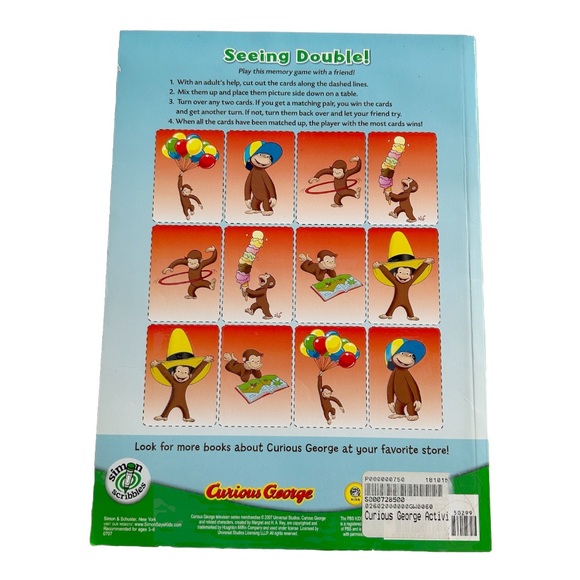 Curious George Activity and Colouring Book Monkey See Monkey Do Simon Scribbles - Picture 6 of 8